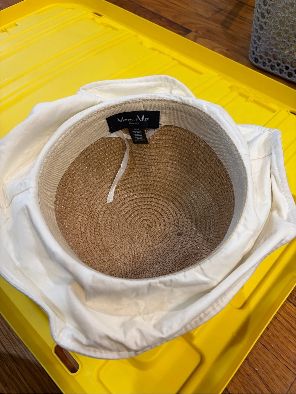 Straw Bucket Hat with Cream Brim- 2 for $35